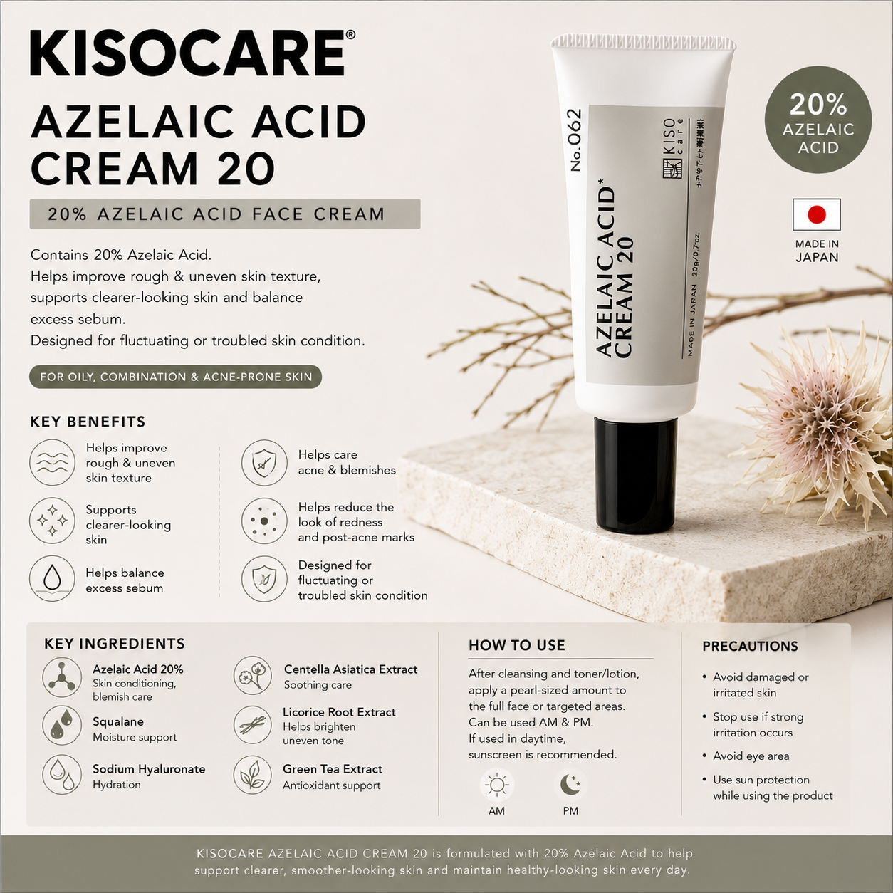 KISOCARE Azelaic Acid Cream 20 (20g)